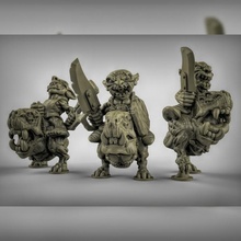 goblin hound riders toys & games fantasy warhammer dungeonsanddragons dnd pathfinder tabletopgames kingsofwar ageofsigmar aos ttrpg squig goblinhound 3d print model - Mito3D