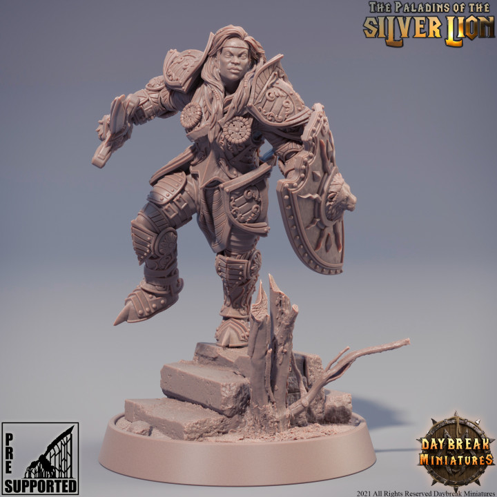 marie du lion d'argent - paladins silver toys & games dragons dungeons mini miniatures tabletop wargame paladin daybreak 3D print model - Mito3D