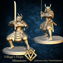 samouraï miniatures jouets Jeux Japon rpg miniature minis dnd ttrpg trpg 3d print model - Mito3D