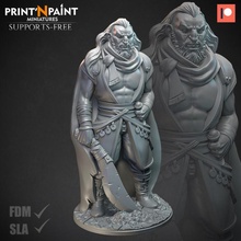 desert bandit - ismal sandstorm toys & games dragons dungeons hero model warhammer miniature supportless age rogue dnd 9th thief pathfinder arabian sigmar 35 nights supports-free 3d print model - Mito3D