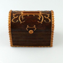 treasure chest money box & garden holder gold 3d print model - Mito3D