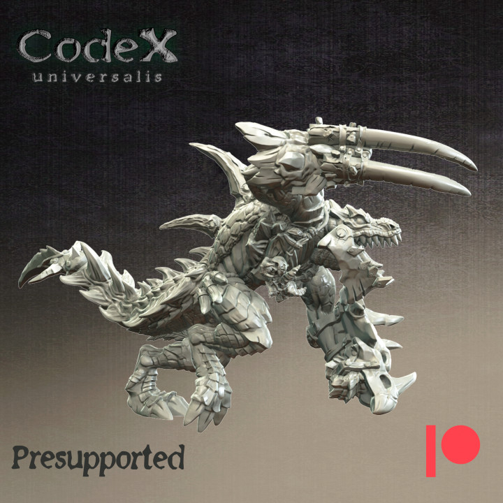 thrx campione kha uomo lucertola tavolo draghi eroe prigione dnd codice tribù universalis codexuniversalis 3D print model - Mito3D