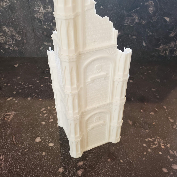 juego guerra imperial torre ventanas 40k edificio terreno martillo ruina 3D print model - Mito3D