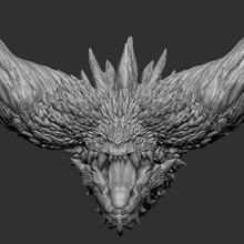 nergigante cabeza cazador monstruos Monsterhunterworld 3d print model - Mito3D