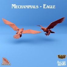 mechanimals - eagle toys & games animal bird dragons dungeons golem machine mechanical robot robotic roleplay rpg technology tech wizard magic companion steampunk guardian crystal mage flying mech robo roleplaying magical spell d&d 28mm 3d print model - Mito3D