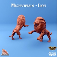 mechanimals - lion toys & games animal cat dragons dungeons fantasy golem machine mechanical robot robotic roleplay technology tech wizard magic companion steampunk guardian mage scifi mech robo roleplaying magical cats roar spell d&d 3d print model - Mito3D