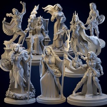 pack norse goddesses toys & games stl fantasy female game goddess miniatures mythology wargames woman women miniature 28mm 32mm ttrpg supported females chitubox womanminiature womanstl womenstl beauties 3d print model - Mito3D