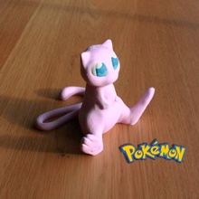 mew fan art cat pokemon pikachu pink 3d print model - Mito3D