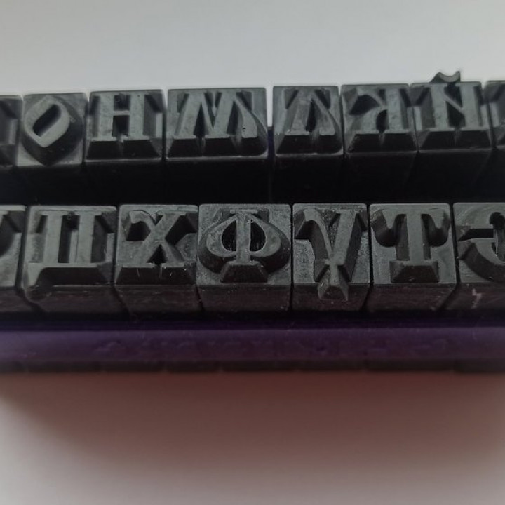 kyrillisch Alphabet Briefmarken einstellen Keramik Lehm Seife Werkzeug Stempel 3D print model - Mito3D