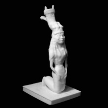 bearded gorgon kneeling louvre paris scan 3d print model - Mito3D