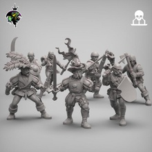 paralı askerler milis Ayarlamak 1 destekli oyuncaklar oyunlar modüler Warhammer imparatorluk d Mordheim sürüngen Landsknecht feodal serbest guild efendiler feodalguard Sürüngen ağaları 3d print model - Mito3D