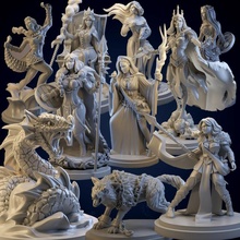 pack norse goddesses creatures toys & games stl characters dragon epic fantasy female game mythology support woman women snake monsters minis ttrpg stls chitubox beauties 3d print model - Mito3D