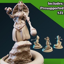 medusa mystic pose 3 toys & games stl creature fantasy female girl human monster woman mage snake caster spell scaled dnd cloth gorgon posed presupported 3d print model - Mito3D