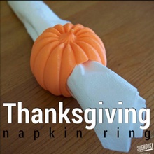 thanksgiving - pumpkin napkin ring & garden 3d print model - Mito3D
