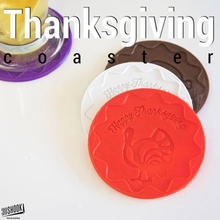 thanksgiving - happy turkey coaster & garden 3d print model - Mito3D