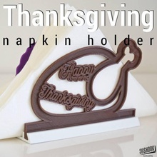 thanksgiving - turkey dinner napkin holder & garden 3d print model - Mito3D