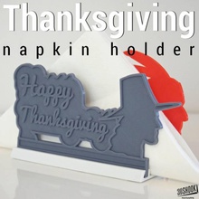 thanksgiving - happy napkin holder & garden turkey 3d print model - Mito3D