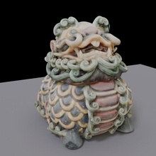 chinese dragon bowl 3dscan 3d print model - Mito3D