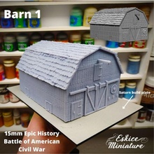 grange barn - epic history battle american civil war -15mm scale toys & games decor scenery 15mm acw 3d print model - Mito3D