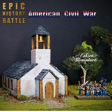 eglise church - epic history battle american civil war -15mm scale toys & games decor wargame scenery 15mm 3d print model - Mito3D