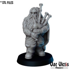 dwarf bagpiper toys & games fantasy rpg supportless tabletop musician dnd bard 3d print model - Mito3D