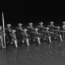 7 yıl savaş Prusya nişan alma örneklem Eğitim tarihi asker 28mm siyah pudra onur ağası oyunlar 3d print model - Mito3D