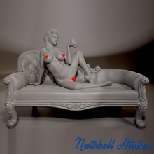 özet atölye kız kanepe 2 Bahçe Sanat vücut fantezi kadın şekil seksi Kadın minyatür çıplak iğnelemek dnd 35mm 80mm krallık ölümü Brest güzel 3d print model - Mito3D