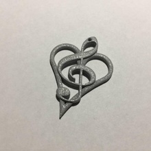 'music heart' pendant jewellery pendant jewellery music 3d print model - Mito3D