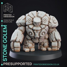 stone golem - construct presupported d&d 32mm toys & games 3d 40k creature dragons dungeons fantasy game gaming hell kickstarter mini monster printing rpg scale warhammer miniature mars pc printed tabletop fury cyberpunk supports patreon saturn 3d print model - Mito3D