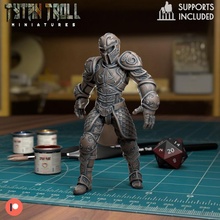 animated armour 001 pre-supported toys & games fantasy miniatures minis sculpting presupported 3d print model - Mito3D