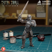 animated armour 002 pre-supported toys & games fantasy miniatures zbrush sculpt 3dprinting patreon sculpting dnd tytantroll presupported stls 3d print model - Mito3D