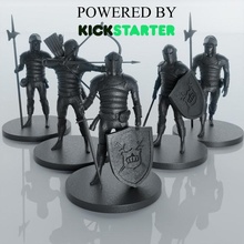 knights 5pieces toys & games shield sword warhammer hammer soldiers bow halberd warriors guards fighters 3d print model - Mito3D