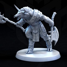 Minotauro agresivo postura 60mm juguetes juegos bestia vaca monstruo rpg guerrero toro mal mesa enojado 3d print model - Mito3D
