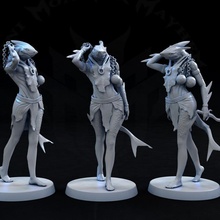 shark kin female toys & games creature fantasy monster pirate rpg sea warrior tabletop homebrew 5e seductive sekolin 3d print model - Mito3D