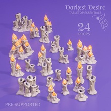 candles toys & games decoration environment fantasy furniture set terrain  props boardgame tabletop library d&d candles dnd bundle scenery pnp scatter assets presupported 3d print model - Mito3D