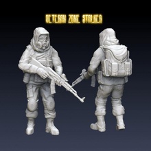 veteran zone stalker soldier wargaming character military tabletop 28mm 35mm apocalyptic 3d print model - Mito3D