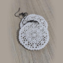 mandala earrings 2 cute elegant gift girl jewellery circle jewelry earring lace doily 3d print model - Mito3D