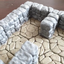 wdhex sturdy walls & corners irregular stone floor tabletop hexagons dungeontiles tabletopterrain 3d print model - Mito3D