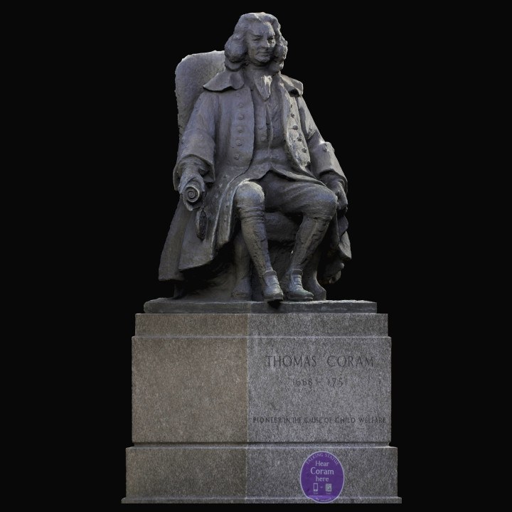 thomas coram statue scan london sculpture monument 3dprintable 3D print model - Mito3D