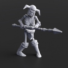 esqueleto lanza pre supported muertos vivientes 3d print model - Mito3D