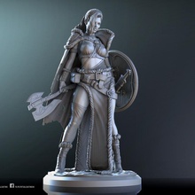 gunnhild - march 2020 patreon release store axe barbarian bust dragons dungeons female sexy shield statue sword viking warrior woman norse d&d dnd 10th 14th 3d print model - Mito3D