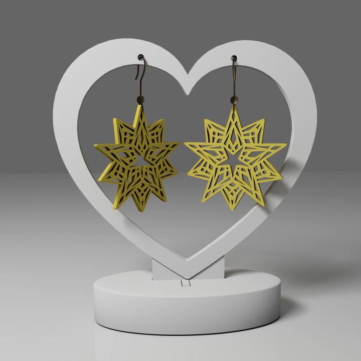 mandala pendientes 18 3d frio lindo bricolaje diy elegante regalo niña joyería estrella mujer joya impreso encantador femenino 3D print model - Mito3D