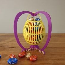 easter basket stand decoration display egg gift hunt supports 3d print model - Mito3D