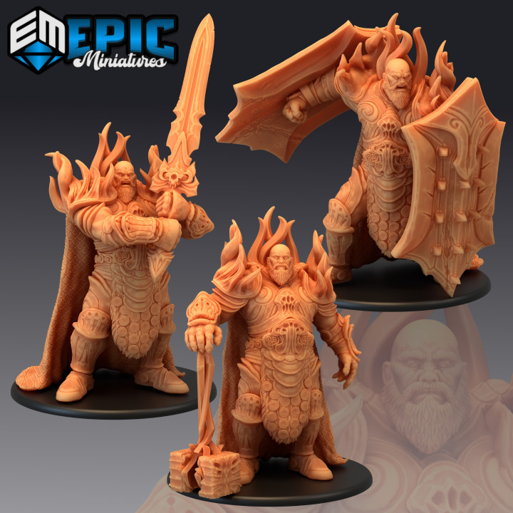 gigante conjunto titán guerrero clásico encuentro colección jefe fantasía medieval monstruo rpg martillo guerra enemigo mesa calabozo dnd pionero npc 3D print model - Mito3D