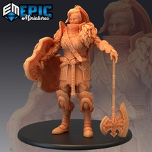 giantess axe female armored warrior lady giant knight fantasy medieval monster rpg warhammer enemy tabletop dungeon dnd pathfinder npc 3d print model - Mito3D