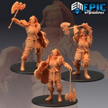 giantess set female armored warrior lady giant knight collection fantasy medieval monster rpg warhammer enemy tabletop dungeon dnd pathfinder npc 3d print model - Mito3D