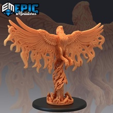 phoenix reborn vermillion bird south elder elemental classic fantasy medieval monster rpg warhammer flying enemy tabletop dungeon dnd pathfinder npc 3d print model - Mito3D