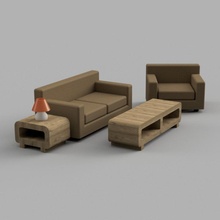 yaşayan oda mobilya oyuncak bebek evi Ayarlamak sandalye bebekler Lamba masa kanepe 3d print model - Mito3D