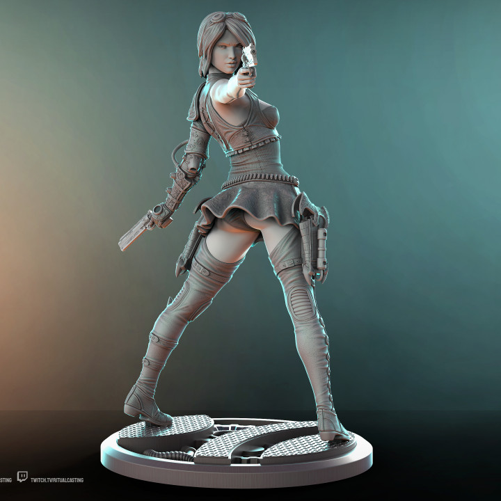 felicia Juni 2020 Patreon Freisetzung Geschäft Büste Katze weiblich Fuchs Mädchen Gewehr Roboter Rahmen Statue Frau Steampunk Arm neko Revolver Armbrust Westen 10th 14th Western 3D print model - Mito3D