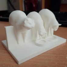 chats clôture 3d print model - Mito3D
